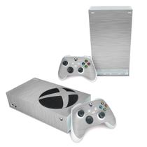Skin Compatível Xbox Series S Adesivo - Aço Escovado Cinza