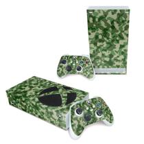 Skin Compatível Xbox Series S Adesivo - Camuflado Verde