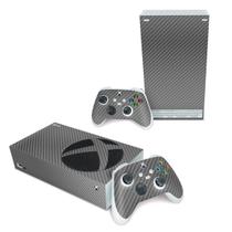 Skin Compatível Xbox Series S Adesivo - Fibra de Carbono Cinza Grafite
