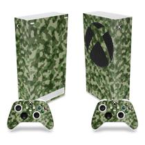 Skin Compatível Xbox Series S Vertical Adesivo - Camuflado Verde