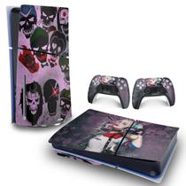 Skin PS5 Slim Adesivo Horizontal - Arlequina Harley Quinn