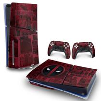 Skin PS5 Slim Adesivo Horizontal - Deadpool Comics - Pop Arte Skins