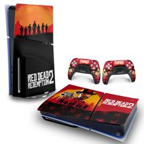 Skin PS5 Slim Adesivo Horizontal - Red Dead Redemption 2