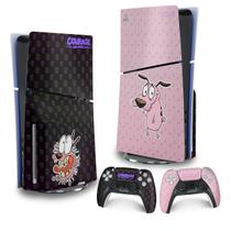 Skin PS5 Slim Adesivo Vertical - Coragem: O Cão Covarde