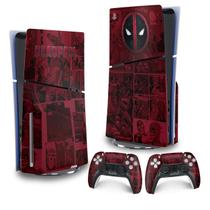 Skin PS5 Slim Adesivo Vertical - Deadpool Comics