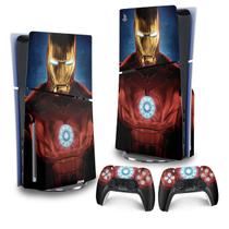 Skin PS5 Slim Adesivo Vertical - Iron Man Homem De Ferro
