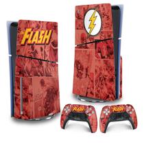Skin PS5 Slim Adesivo Vertical - The Flash Comics