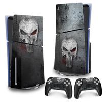 Skin PS5 Slim Adesivo Vertical - The Punisher Justiceiro