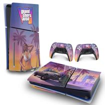 Skin PS5 Slim Playstation 5 Adesivo Horizontal - GTA 6 VI - Pop Arte Skins