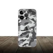 Skin Traseira CAMUFLADO CINZA para Smartphone Apple Skin Traseira CAMUFLADO CINZA para Smartphone Apple