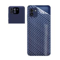 Skin Verso Fibra de Carbono + Pelicula de Camera Traseira para Samsung Galaxy A03 6.5 - JV ACESSORIOS