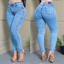 Skinny Feminina Clara Marmorizada Cintura alta lycra - Faraya Jeans