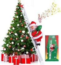 SKLOER Electric Climbing Santa 2021 Enfeite de Natal Na Escada de Corda Árvore de Natal Interior ao Ar Livre Pendurado Decoração Criativa de Natal para Árvore de Natal Lareira Decoração Doméstica (vermelho)