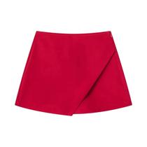 Skort Assimétrico de Cintura Alta com Bolsos - Saia e Short Vintage para Mulheres