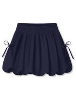 Skort FOSTKU Girls azul marinho com laço e shorts embutidos tamanho 12