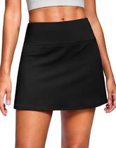 Skort SANTINY 14" de cintura alta em linha A com bolsos preta GG Skort SANTINY 14" de cintura alta em linha A com bolsos preta GG