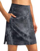 Skort SANTINY 18 para mulheres com 3 bolsos de cintura alta preta XXXL Skort SANTINY 18 para mulheres com 3 bolsos de cintura alta preta XXXL