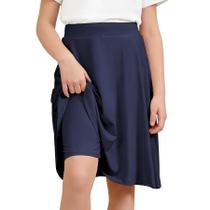 Skort Zando azul marinho para meninas, crianças, comprimento do joelho, 10 anos