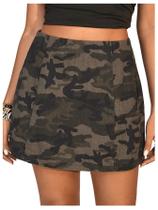 Skorts Floerns, jeans casual de cintura alta, verde militar
