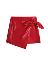 Skorts Milumia Girl's PU Wrap Knot Side Red 11-12Y