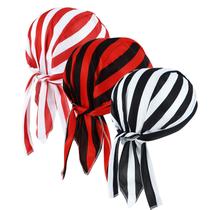 Skull Cap Do Rag para homens DOCILA Stripe Motorcycle Head Wrap