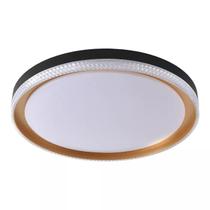 Sky-4040ptdo plafon queenstown ø41cm preto, dourado, branco e acrílico transparente bivolt 27w 2.160 3000k metal e acrílico