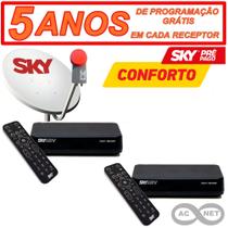 Sky Pre Pago Conforto - Kit Completo com 02 Receptores