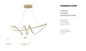 Skylight Pendente Strip Led 41w 3000k Sky-3020 Dourado Skylight Pendente Strip Led 41w 3000k Sky-3020 Dourado