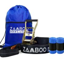 Slackline Zamboo ExtremeLine 30m Preto Com Catraca Reforçada Protetores e Bolsa Coordenação Equilíbrio Slackline Zamboo ExtremeLine 30m Preto Com Catraca Reforçada Protetores e Bolsa Coordenação Equilíbrio