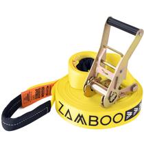 Slackline Zamboo Kit ActionLine 20m Amarelo Com Catraca Reforçada Suporta 3 Ton Desenvolve Equilíbrio Coordenação Slackline Zamboo Kit ActionLine 20m Amarelo Com Catraca Reforçada Suporta 3 Ton Desenvolve Equilíbrio Coordenação