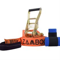 Slackline Zamboo Kit ExtremeLine 30m Laranja Com Catraca Reforçada Protetores Desenvolve Equilíbrio Coordenação Slackline Zamboo Kit ExtremeLine 30m Laranja Com Catraca Reforçada Protetores Desenvolve Equilíbrio Coordenação