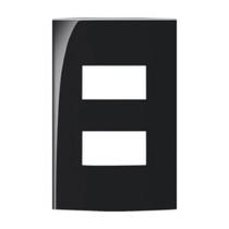 Sleek Ebony Placa 2 x 4 - 2 Posto Horizontal Sleek Ebony Placa 2 x 4 - 2 Posto Horizontal