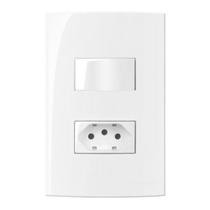 Sleek Interruptor 1 Tecla Simples + 1 Tomada 2p+t Padrão Brasileiro 10a Sleek Interruptor 1 Tecla Simples + 1 Tomada 2p+t Padrão Brasileiro 10a