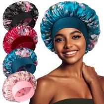 Sleep Bonnet vidsel Satin Silk para mulheres (4 unidades)