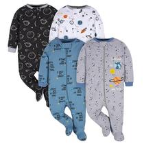 Sleep 'N Play Footie Gerber Baby Boy de 3 a 6 meses, pacote com 4