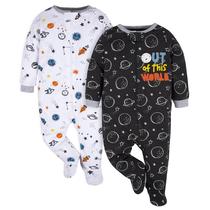 Sleep 'N Play Gerber Baby Boys, pacote com 2 unidades, Space Black Preemie