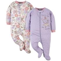 Sleep 'N Play Gerber Baby Girls Bunny Ballerina Purple 6-9M