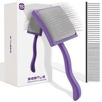 Slicker Brush Sebtle para cães de pêlo comprido, profissional, roxo