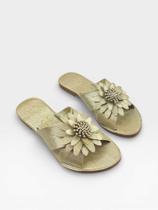 Slide Af Dourada Com Flor Aplicada Metalizada Ouro Light Slide Af Dourada Com Flor Aplicada Metalizada Ouro Light