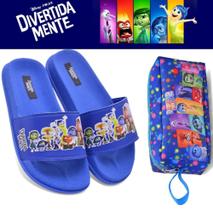 Slide Chinelo infantil + estojo Azul Divertidamente