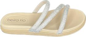 Slide Flat Beira Rio Papete Strass Brilho 8488 Moda
