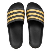 Slide Preto e Dourado Adilette Aqua Adidas