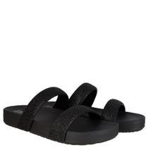Slide Zaxy Bestie Preto com Brilho Fivelas Slide Zaxy Bestie Preto com Brilho Fivelas