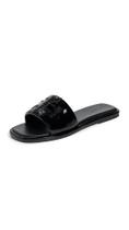 Slides esportivos femininos Tory Burch Double T pretos 9 EUA