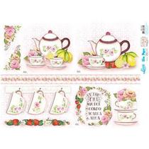Slim Paper Decoupage Lili Negrão 33,8 x 47,3 cm - SPL1-010 Kit Chá Rosas