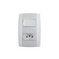 Slimcj 1 inter paralelo 1 tomada simples 10a 250v - ilumi Slimcj 1 inter paralelo 1 tomada simples 10a 250v - ilumi