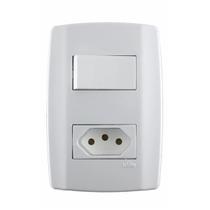 Slimcj 1 inter simples 1 tomada simples 10a 250v - ilumi Slimcj 1 inter simples 1 tomada simples 10a 250v - ilumi