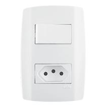 Slimcj 1 inter simples 1 tomada simples 10a 250v - ilumi Slimcj 1 inter simples 1 tomada simples 10a 250v - ilumi