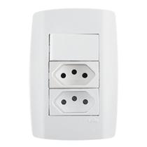 Slimcj 1 inter simples 2 tomada simples 10a 250v - ilumi Slimcj 1 inter simples 2 tomada simples 10a 250v - ilumi