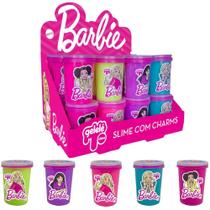 Slime com charms 180g - barbie - sortido - doce brinquedo